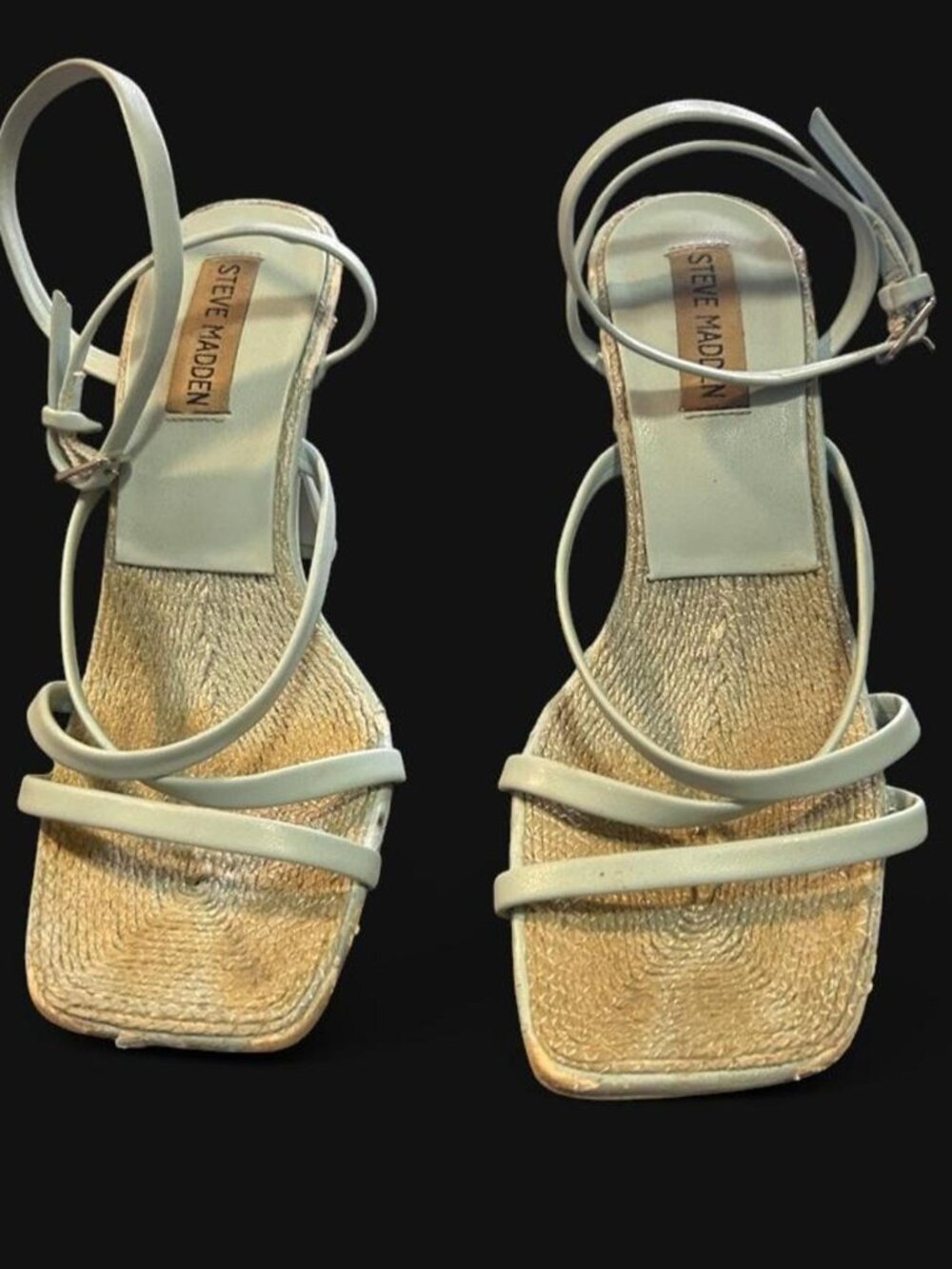 Steve Madden Blessing Strappy Heel Sandals - Sage Green - Sz 7